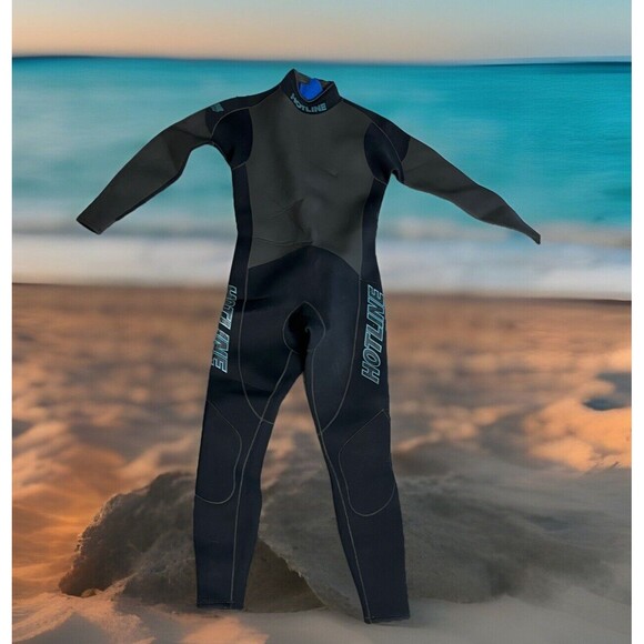 Hotline Wetsuit 90s 3mm Medium Stocky Full Suit Surfing Made USA Santa Cruz VTG - Picture 1 of 5